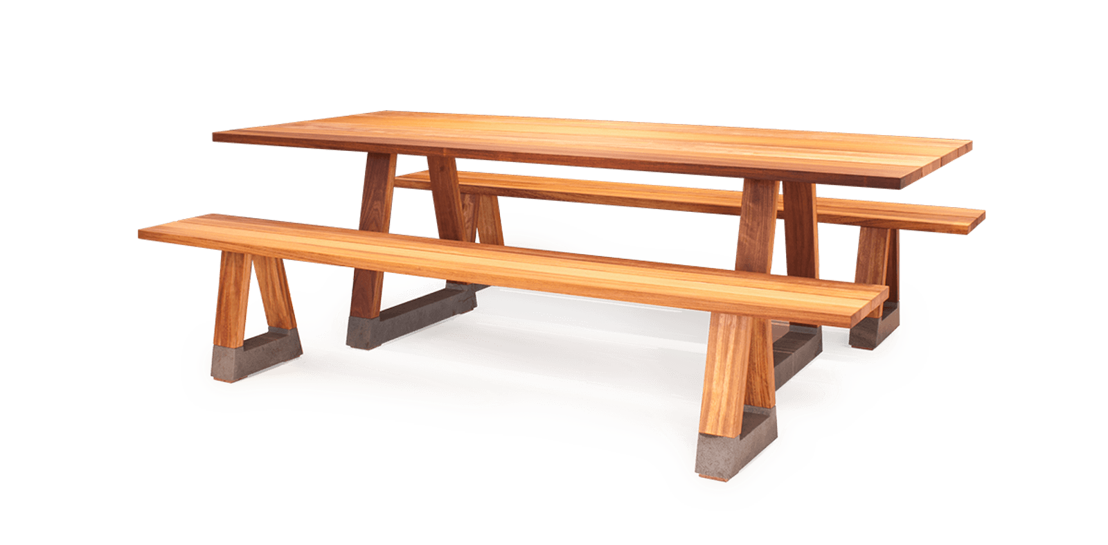 TB Slab Outdoor Table and Bench Seats