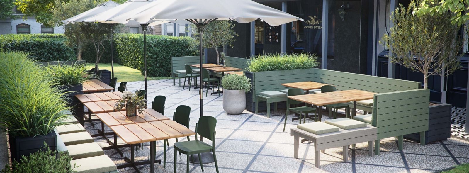 Outdoor seating for alresco dining