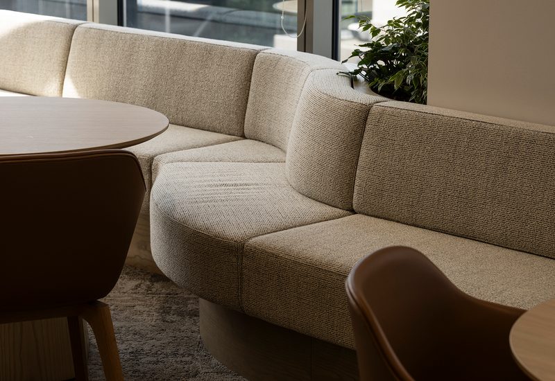 Solace Banquette creating a space to connect.