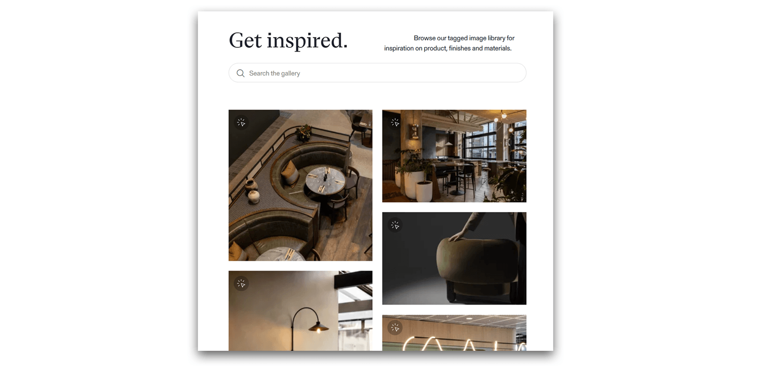 Website Features - Inspiration Gallery | Harrows